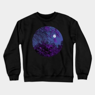 Moon Light and Purple Tree Crewneck Sweatshirt